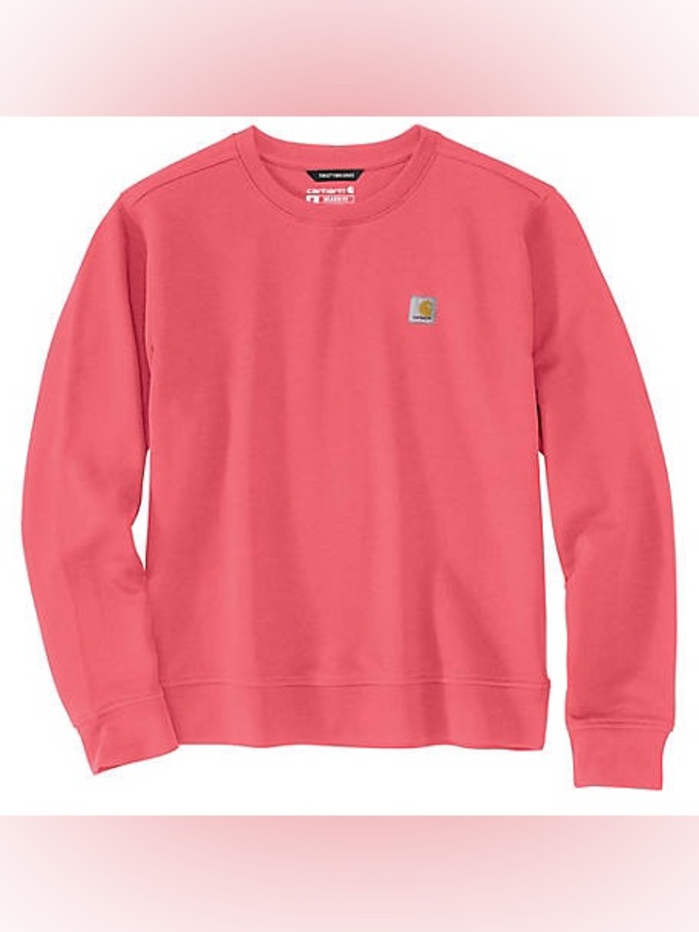 NEW Carhartt TENCEL Relaxed Fit French Terry Crew Neck Sweatshirt in Pink Salmon